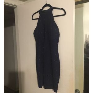 NWOT~Sparklng Emerald Sundae Navy Blue Party Dress Sz M